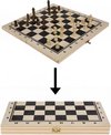 Afbeelding van het spelletje Houten Schaakbord met Schaakstukken | Luxe Schaakspel Hout | 21x21cm