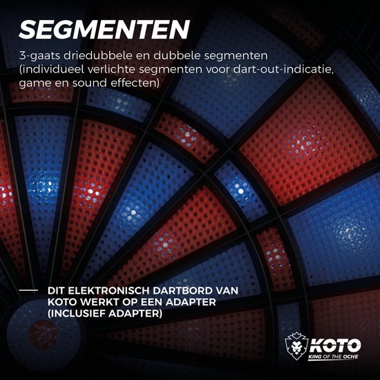 KOTO Royal Star 315, Elektronisch Dartbord, Dartbord met Softtip Darts, E-Darts Multiplayer, 48 spellen en meer dan 315 variaties, Professioneel Elektronisch Dartspel, DartSet. van KOTO — afbeelding 2