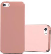 Cadorabo Hoesje voor Apple iPhone 5 / 5S / SE 2016 in METAAL ROSE GOUD - Hard Case Cover beschermhoes in metaal look tegen krassen en stoten