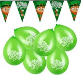 St Patricks Day versierpakket - 2x vlaggenlijnen - 18x ballonnen - groen