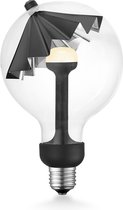 Home Sweet Home - Design LED Lichtbron Move Me - Zwart/Zilver - 12/12/18.6cm - G120 Umbrella LED lamp - Met verstelbare diffuser - Dimbaar - 5W 400lm 2700K - warm wit licht - geschikt voor E27 fitting
