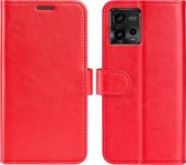 Motorola Moto G72 Hoesje - MobyDefend Wallet Book Case (Sluiting Achterkant) - Rood - GSM Hoesje - Telefoonhoesje Geschikt Voor Motorola Moto G72