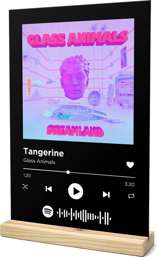 Songr Spotify Muziek Bordje Tangerine Glass Animals 20x30 Zwart