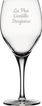 Witte wijnglas gegraveerd - 34cl - La Plus Gentille Stagiaire