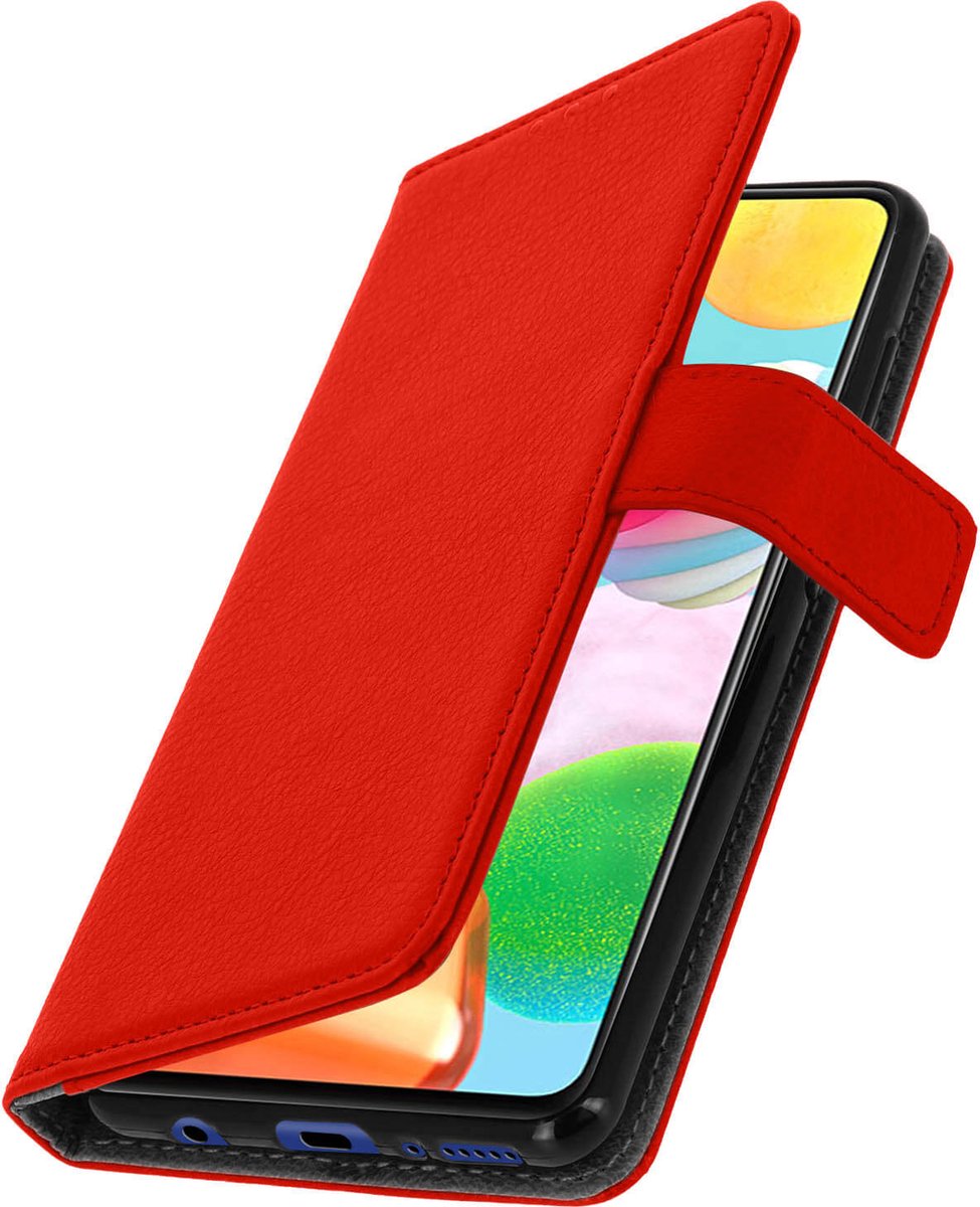 Cover Geschikt voor Samsung Galaxy A41 Flip Wallet Stand Video rode