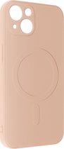 Hoesje Magsafe Geschikt voor Apple iPhone 13 Siliconen binnenkant Soft-touch Mag Cover roze