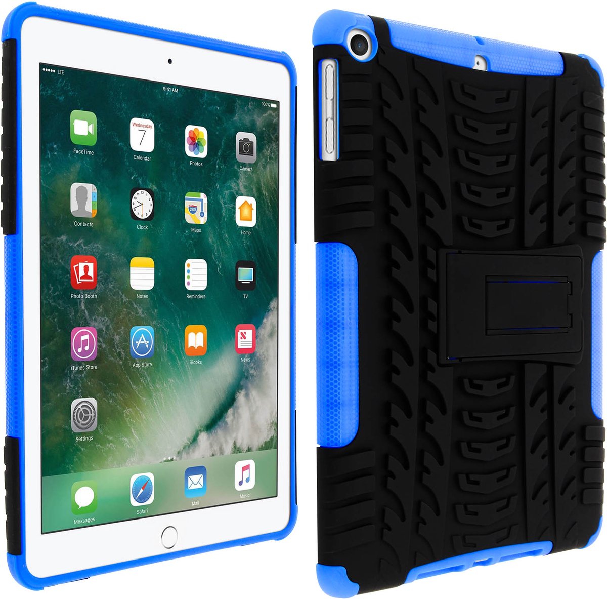 Avizar Hoes Geschikt voor iPad Air / iPad 9.7 / 5 Schokbestendig + Clip - blauw, Blauw