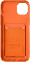 Geschikt voor Apple iPhone 14 Plus Soft Silicone Case Kaarthouder Forcell oranje