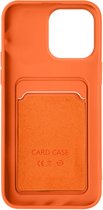 Geschikt voor Apple iPhone 14 Pro Max Soft Silicone Case Kaarthouder Forcell oranje