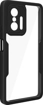 Integraal Hoesje Geschikt voor Xiaomi 11T/11T Pro Achterkant plexiglas, zwart