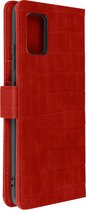 Geschikt voor Samsung Galaxy A51 Folio-hoes Krokodillenmotief Wallet Videostandaard Rood