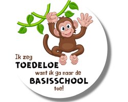 Traktatiestickers Afscheid Kinderdagverblijf BSO - Aap Toedeloe - 20 stuks