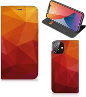 Stand Case Geschikt voor iPhone 12 | Geschikt voor iPhone 12 Pro Polygon Red