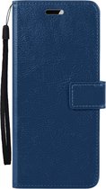 Hoesje Geschikt voor OPPO A17 Hoes Bookcase Flipcase Book Cover - Hoes Geschikt voor OPPO A17 Hoesje Book Case - Donkerblauw