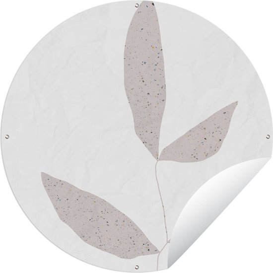 Garden Circle Leaves - Design - Pastel - 90x90 cm - Affiche de Jardin Ronde - Extérieur