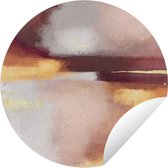 Tuincirkel Verf - Abstract - Pastel - 60x60 cm - Ronde Tuinposter - Buiten
