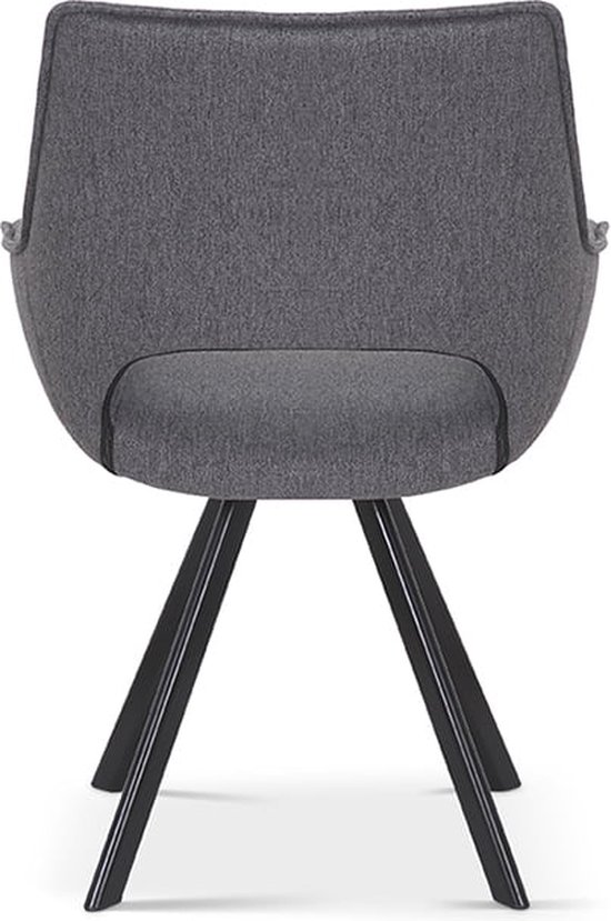 Stoel Zoë Grijs Polyester Set van 2 Zithoogte 49 cm Zitdiepte 48 cm Met... bol