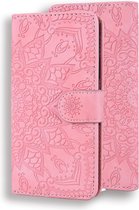 Hoesje geschikt voor iPhone 14 Plus - Bookcase - Pasjeshouder - Portemonnee - Mandalapatroon - Kunstleer - Roze