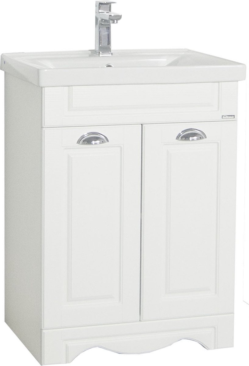 VCM 2-tlg. Waschplatz Waschtisch Breite 60 cm Badmöbel Set Waschbecken Landhaus Casalo L