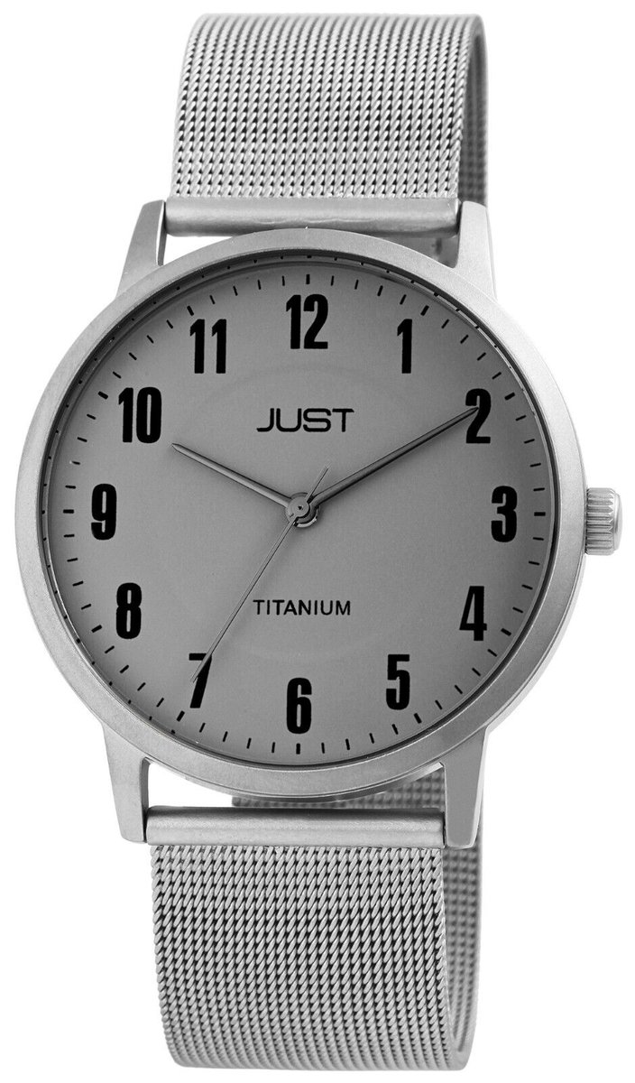 Prachtige heren horloge volledig titanium van merk JUST.