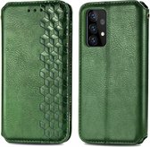 Hoesje geschikt voor Samsung Galaxy S23 Ultra - Bookcase - Pasjeshouder - Portemonnee - Diamantpatroon - Kunstleer - Groen