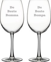 Rode wijnglas gegraveerd - 46cl - De Beste Bomma-De Beste Bompa