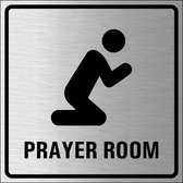 Prayer room bordje, geborsteld aluminium 200 x 200 mm