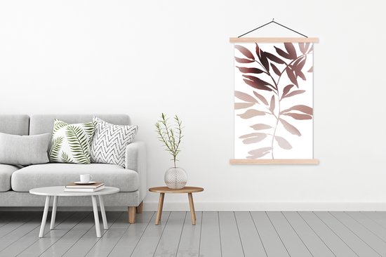 Porte-affiche avec affiche - Affiche scolaire - Feuilles - Design - Abstrait - 120x180 cm - lattes vierges