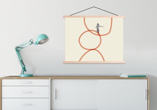 Porte-affiche avec affiche - Affiche scolaire - Amour - Vintage - Couple - Design - 60x45 cm - Lattes vierges