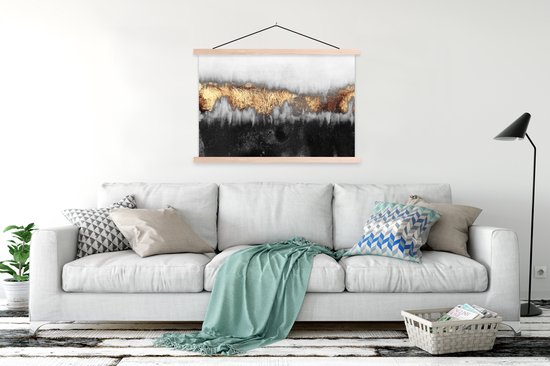 Porte-affiche avec affiche - Affiche scolaire - Or - Chic - Abstrait - 150x100 cm - Lattes vierges