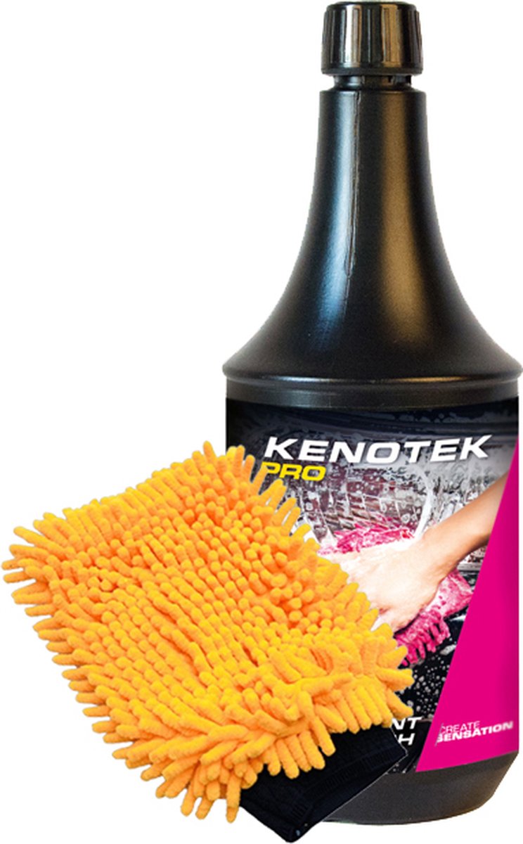 Kenotek - Brilliant Wash + Kenotek Rasta Washandschoen - Autoshampoo - 1000ML - microvezel washandschoen auto