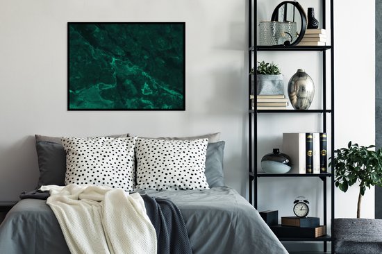 Fotolijst incl. Poster - Marmer - Kalk - Groen - Structuur - Marmerlook - 80x60 cm - Posterlijst
