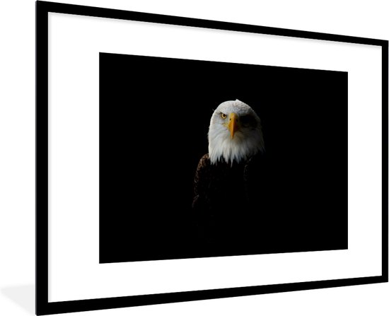 Fotolijst incl. Poster - Een portret van een Amerikaanse zeearend - 90x60 cm - Posterlijst