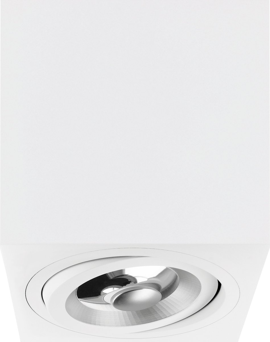 Yphix Palermo Opbouwspot - Vierkant - 1 Lichtpunt - Kantelbaar - 160x160mm - Wit
