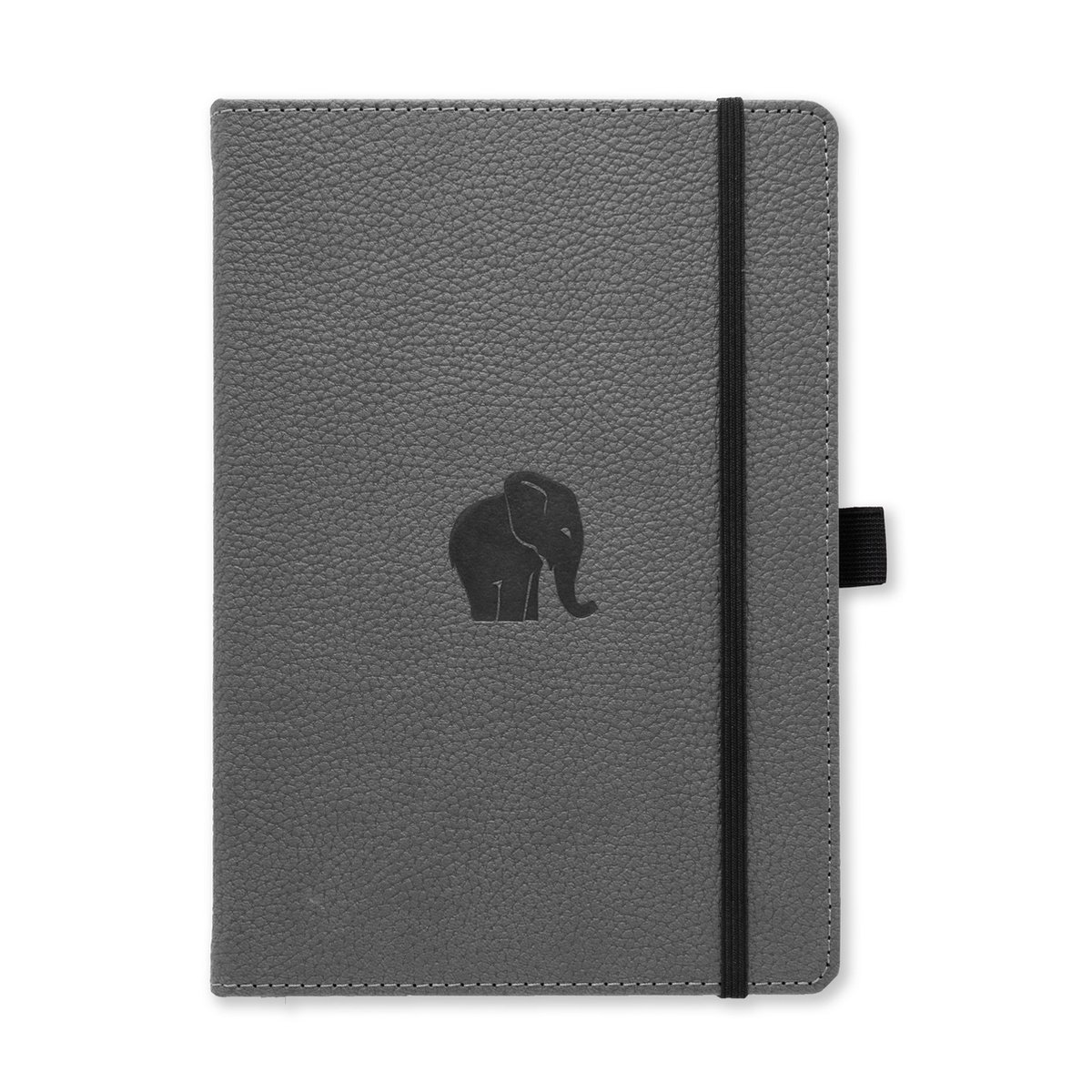 Dingbats* Wildlife A5 Notitieboek - Grey Elephant Lijntjes - Bullet Journal met 100 gsm Inktvrij Papier - Schetsboek met Harde Kaft, Binnenvak, Elastische Sluiting en Bladwijzer
