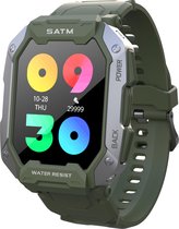Belesy® Covert - Smartwatch Heren –Horloge – Navigatie - Stappenteller – Calorieën - Hartslag – Sporten - Je eigen foto als wijzerplaat - Kleurenscherm - Full Touch – Groen – Siliconen - Moederdag