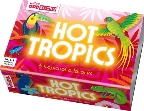 Oddsocks - Hot Tropics - Damessokken - Mt. 37-42 - Vrolijke warme kleuren - zomerpret