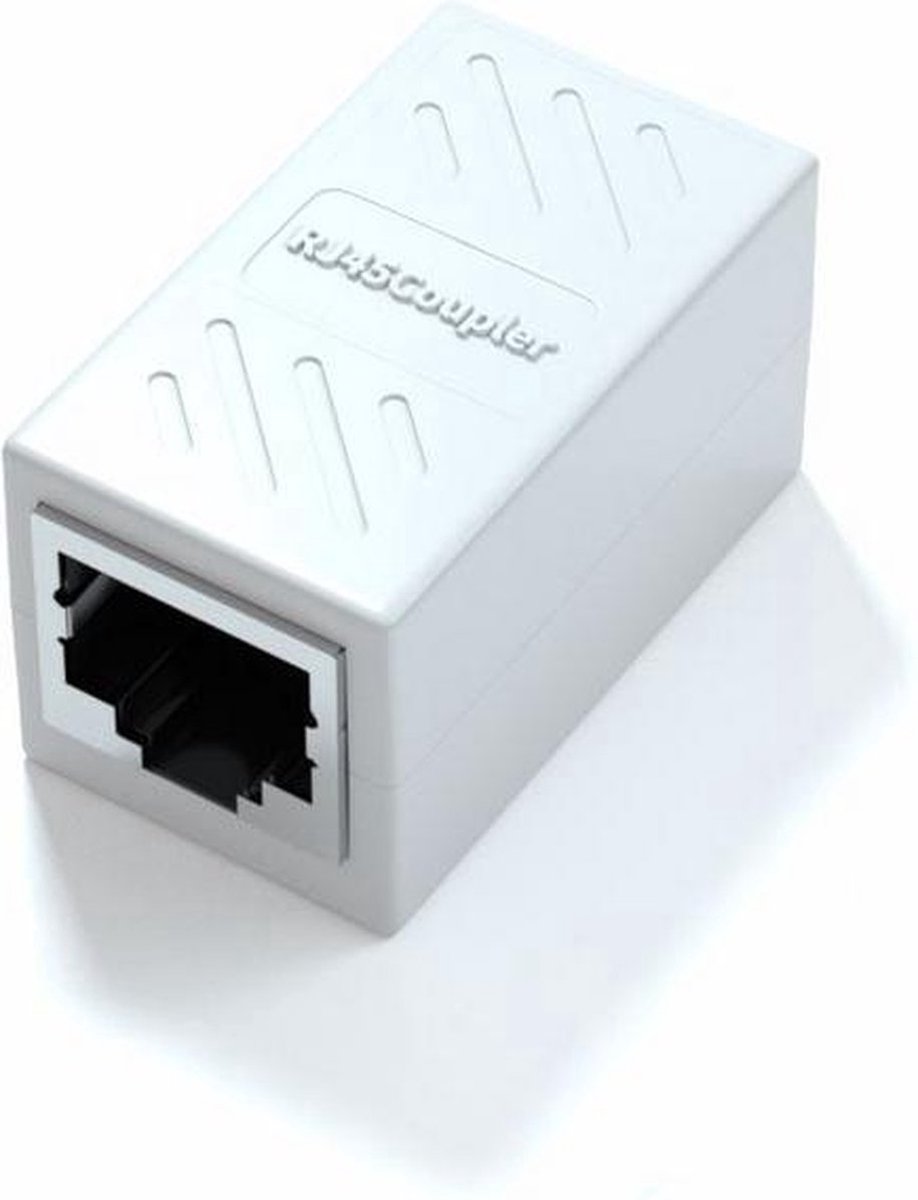 UTP Koppelstuk - Wit - Koppelstuk internetkabel - Ethernet Connector - Netwerk LAN verlengstuk - Vergulden aansluitingen - Internet koppelstuk - Verlengstuk coupler - UTP kabel - Ethernet koppelstuk - LAN koppelstuk - RJ45 CAT6 - Ethernet coupler