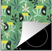 KitchenYeah® Inductie beschermer 78x78 cm - Toekan - Planten - Groen - Kookplaataccessoires - Afdekplaat voor kookplaat - Inductiebeschermer - Inductiemat - Inductieplaat mat