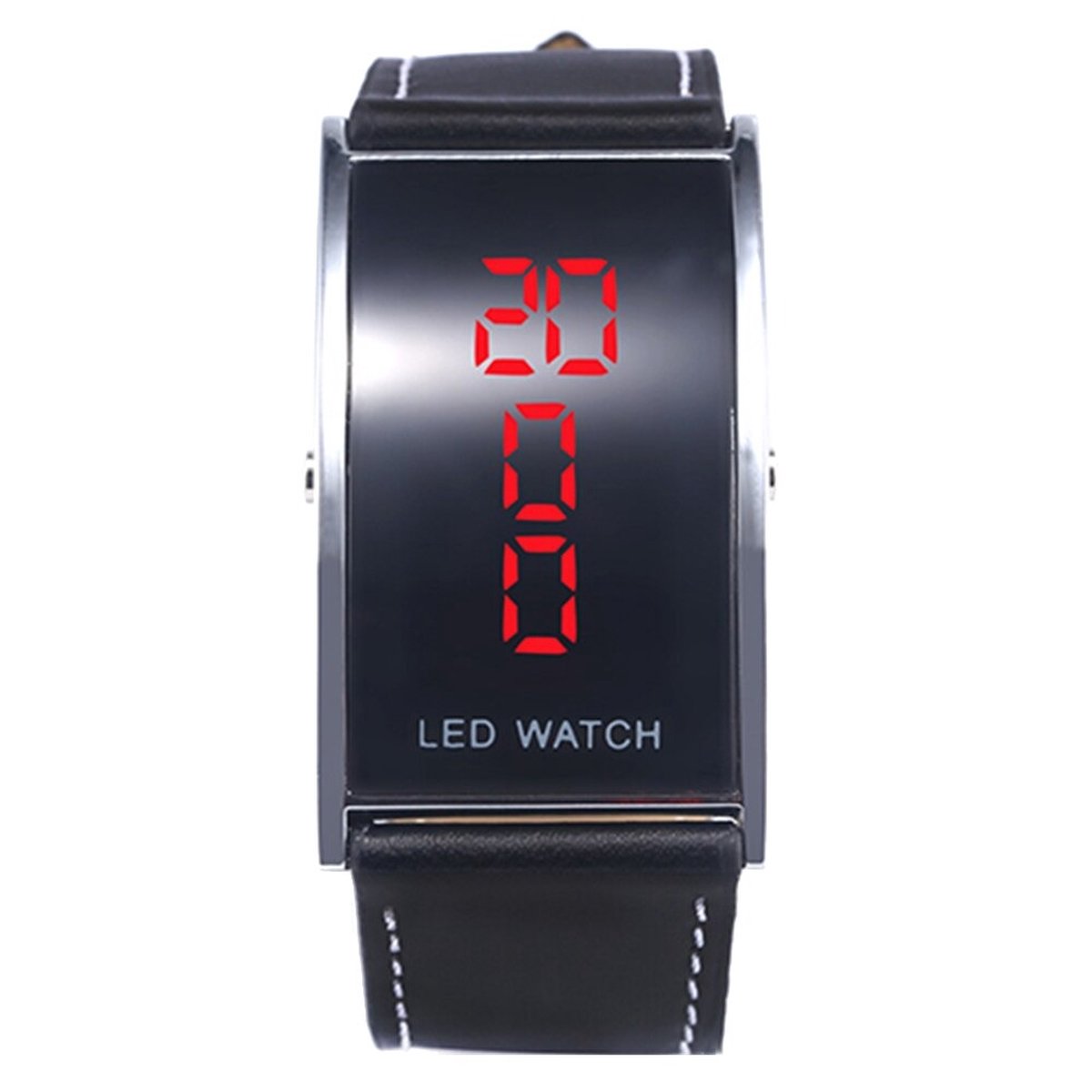 WiseGoods WS675 Luxe LED Horloge Heren - Mannen Horloges - Sieraad Man - Sieraden - Cadeau - Kleding Accessoires - Leder Zwart