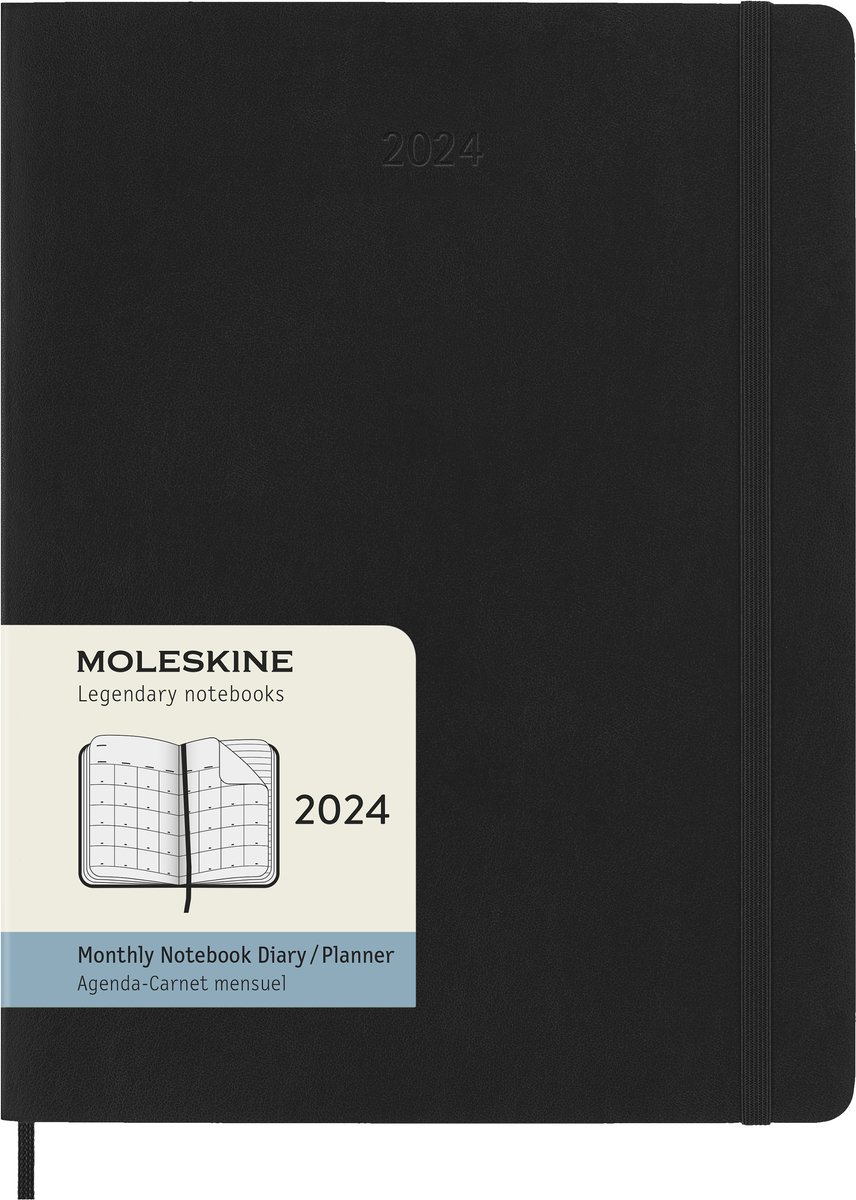 Moleskine 12 Maanden Agenda 2024 Maandelijks XL Zachte Kaft