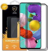 3-Pack Samsung Galaxy A51 Screenprotectors - MobyDefend Screensavers Met Zwarte Randen - Gehard Glas - Glasplaatjes Geschikt Voor Samsung Galaxy A51