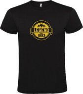 Zwart T-Shirt met “Legend sinds 1993 “ Afbeelding Goud Size XXXXL