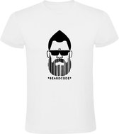 Beardcode Heren T-shirt | baard | streepjescode | barcode | code | Wit