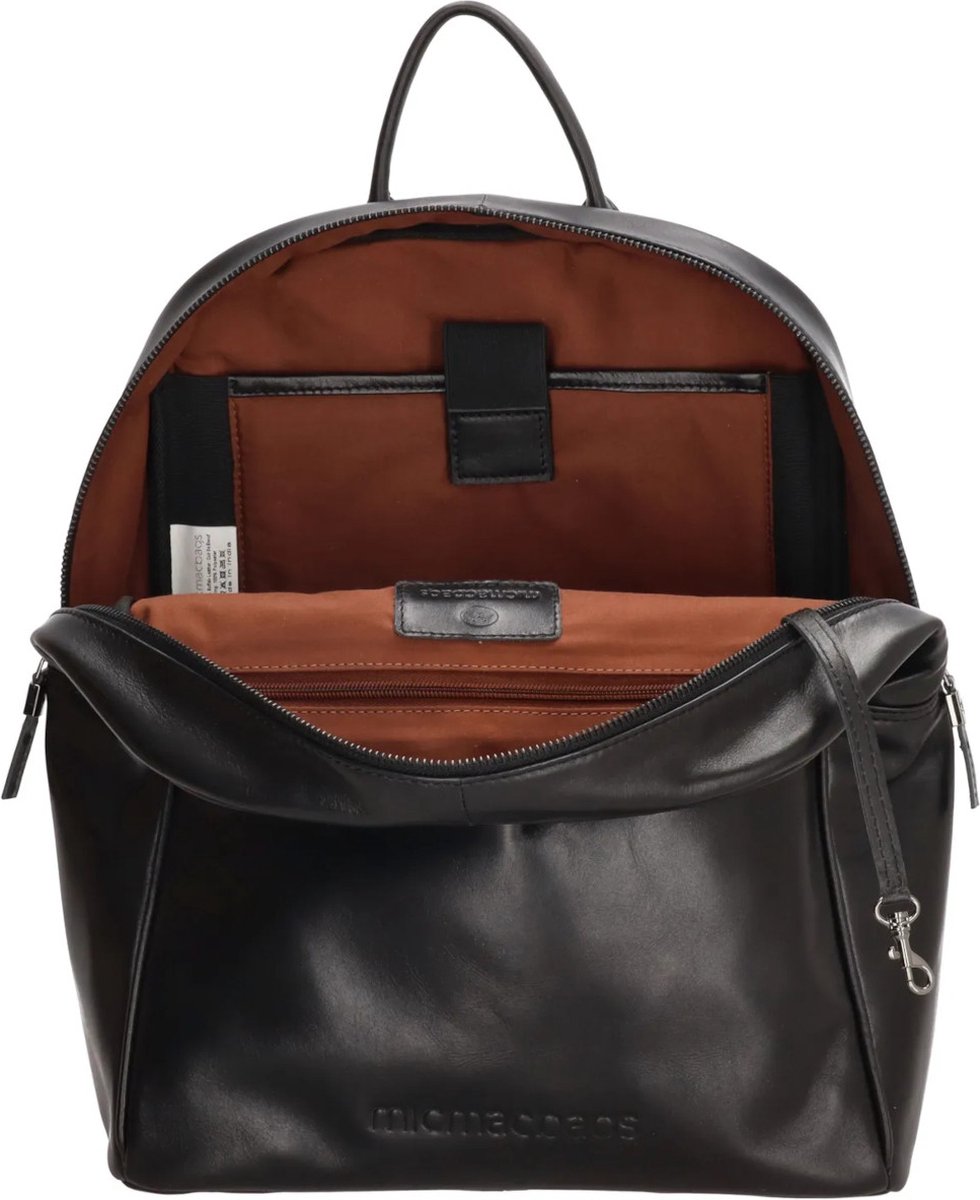 Micmacbags Le Mans Heren LaptoptasRugzak Leer Zwart