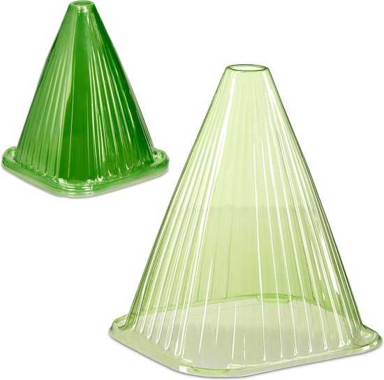 Lot de 10 chapeaux pour plantes Relaxdays - cloche pour plantes - PVC - protection des plantes - gel - vert