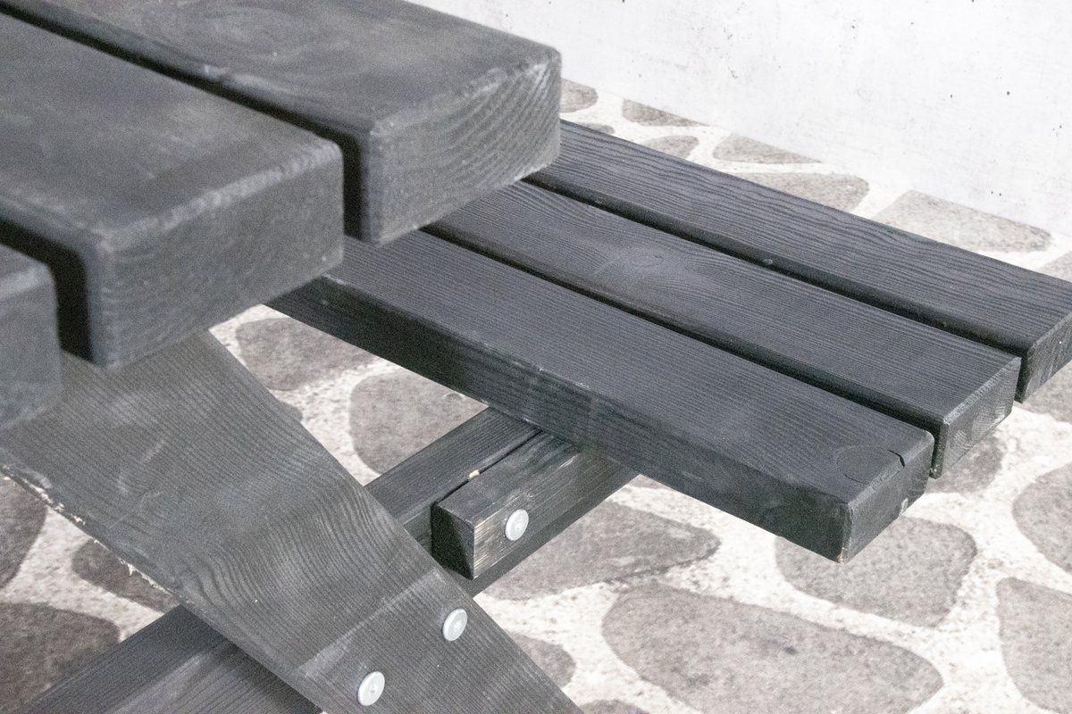 Sens-Line Julia picknicktafel - picknickbank - Grenenhout - Zwart