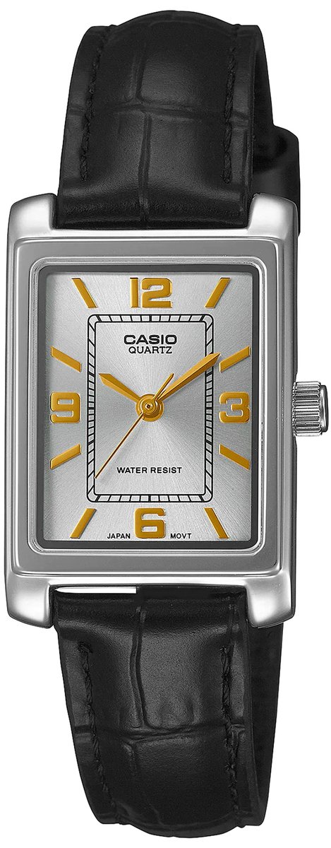 Casio Casio Collection LTP-1234PL-7A2EF Horloge - Leer - Zwart - Ø 23.5 mm