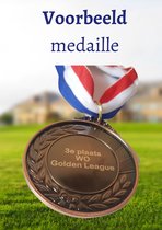 Medaille met eigen tekst - set van 3 - eigen opdruk - met lintjes - gepersonaliseerd - zelf ontwerpen - goud zilver brons - medaille set - trofee - medaillehanger - medailles voor kinderen - kampioen cadeau