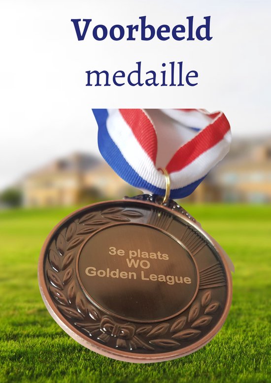 Foto: Medaille met eigen tekst set van 3 eigen opdruk met lintjes gepersonaliseerd zelf ontwerpen goud zilver brons medaille set trofee medaillehanger medailles voor kinderen kampioen cadeau